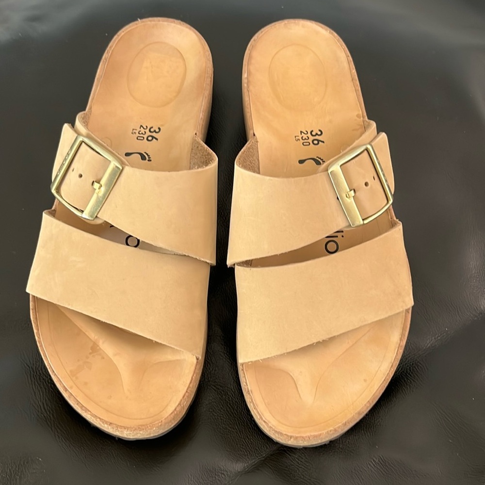 Papillon by Birkenstock Almina Nubuck Leather sandal slide NWOT